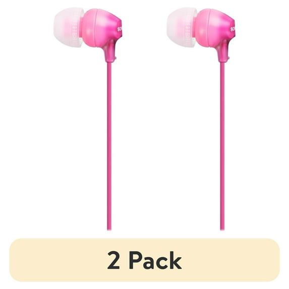 (2 pack) Sony MDR-EX15LP - EX Series - earphones - in-ear - wired - 3.5 mm jack - pink