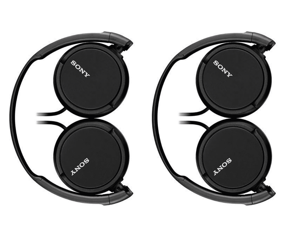 2 pack) Sony MDR-ZX110 Wired On-Ear Headphones, Black - Walmart.com