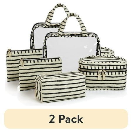 (2 pack) Sophia Joy 4-Piece Multi-Use Organizer Bag Set for Makeup, Toiletries, and Accessories