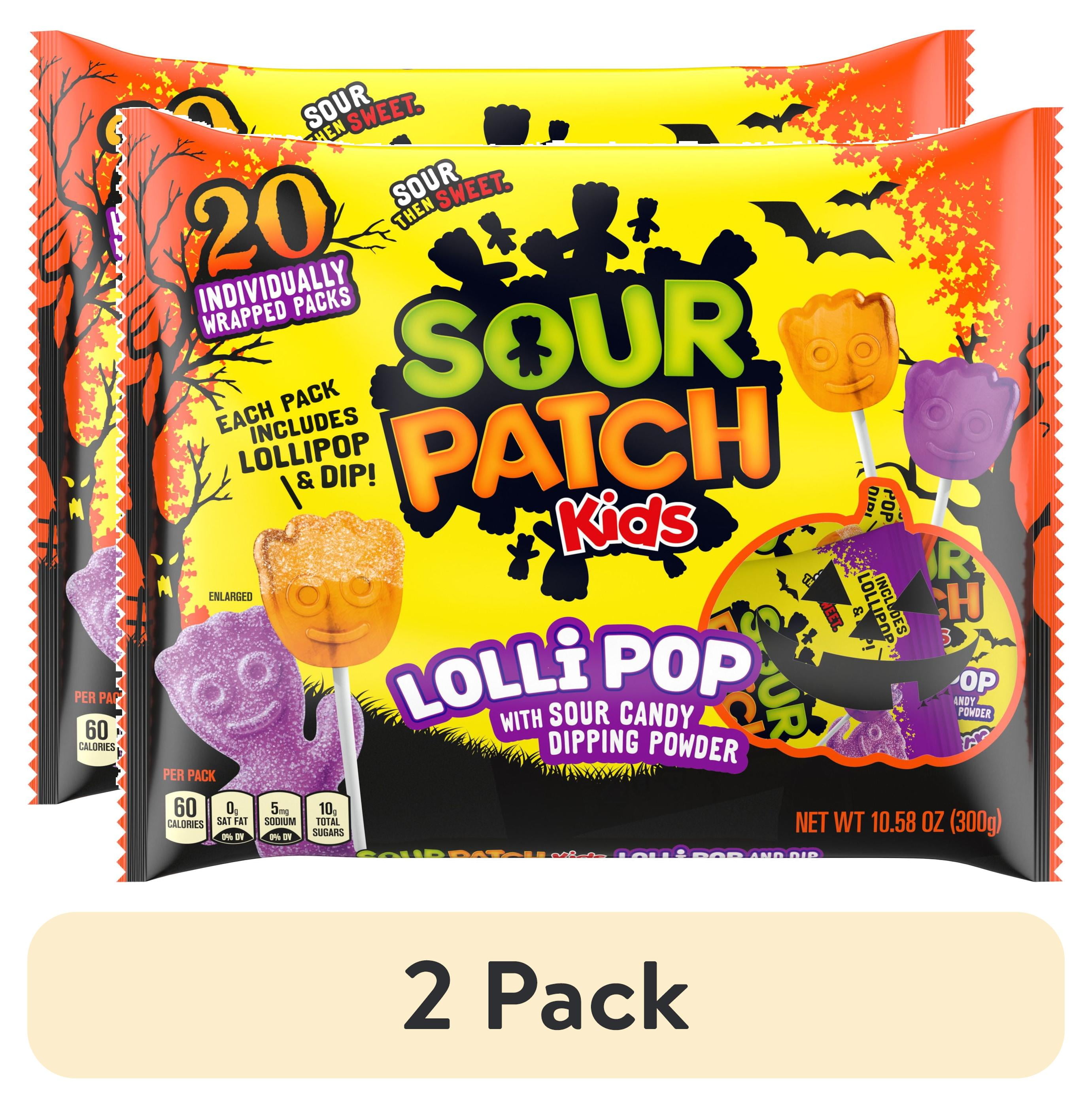 (2 pack) Sour Patch Kids Halloween Sweet and Sour 20 Ct Lollipops 10.58 oz. Bag