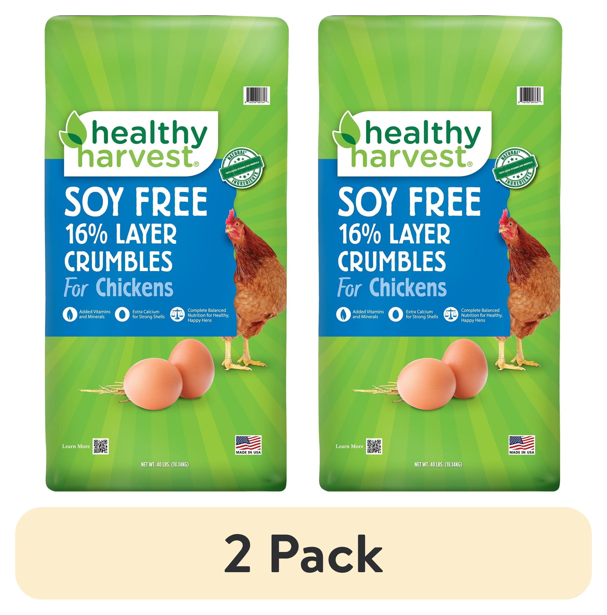 (2 pack) Healthy Harvest Soy Free 16% Layer Crumbles Poultry Feed