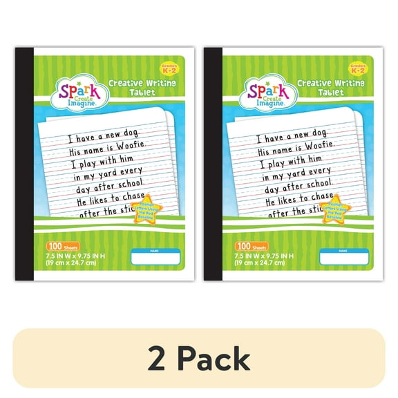 (2 pack) Spark Create Imagine 100 Sheets Primary Composition Book, 9.75 x 7.5, Primary Ruled