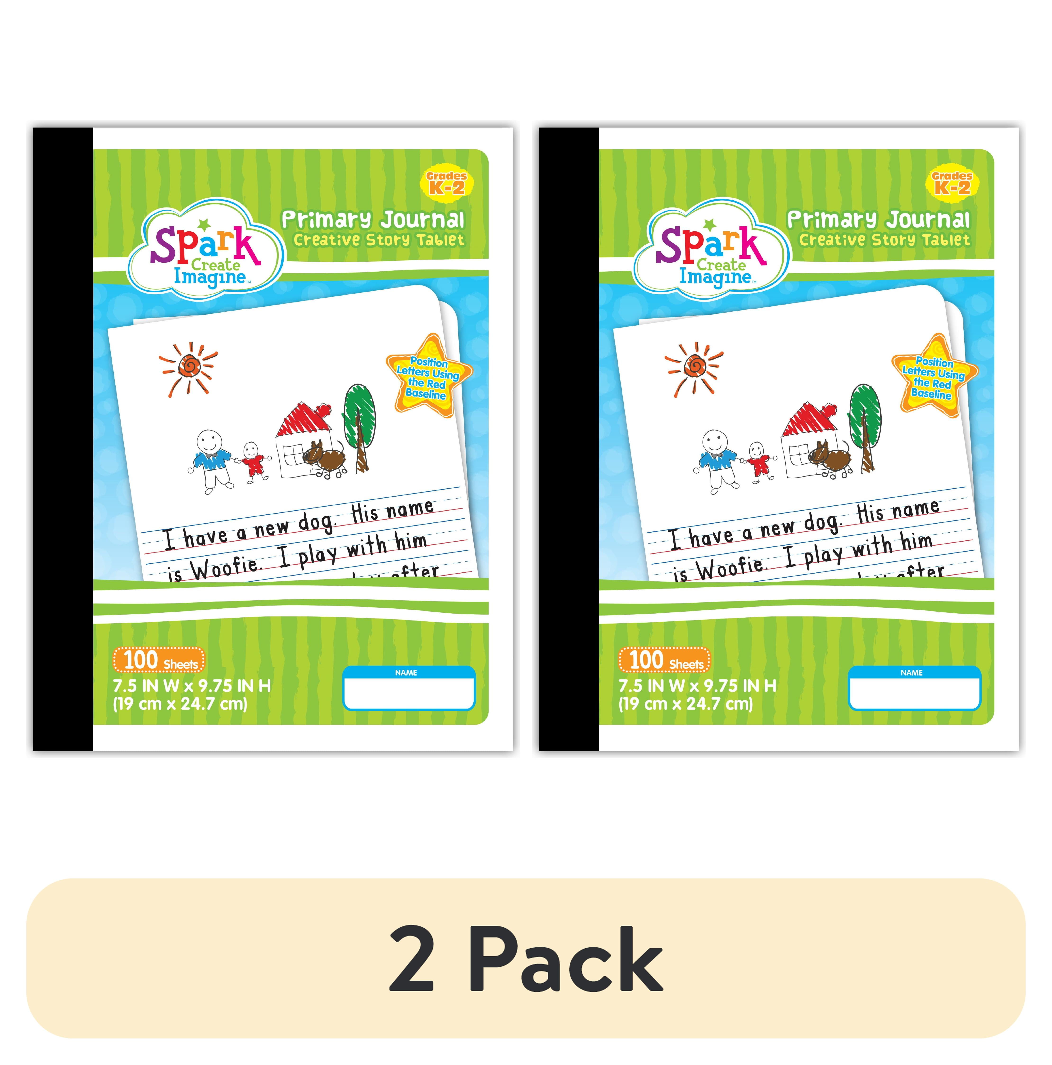 (2 pack) Spark Create Imagine Primary Journal, 100 Sheets, 9.75 in x 7.5 in, Half-Page Rule