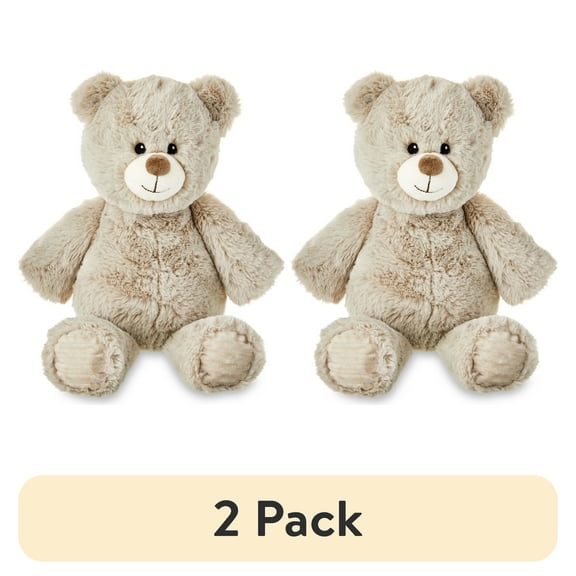 (2 pack) Spark Create Imagine Soft Bear Plush with Beans, 17 in, 0 Months+