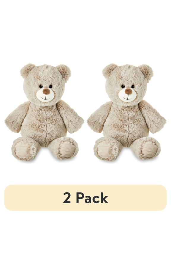 (2 pack) Spark Create Imagine Soft Bear Plush with Beans, 17 in, 0 Months+