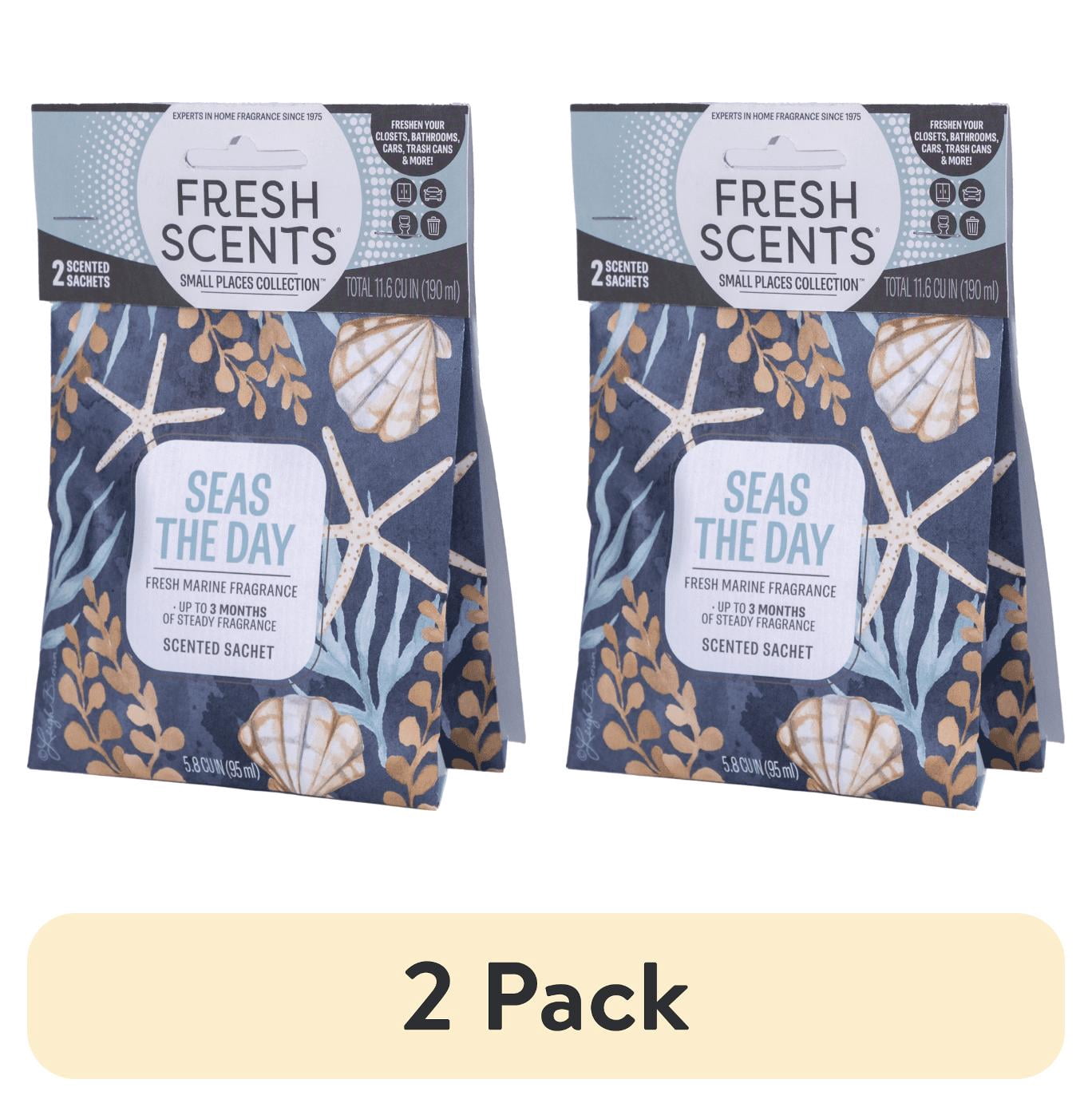 (2 pack) Seas the Day - Fresh Scents 2 Pack scented sachet - Small Places Collection