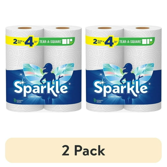 (2 pack) Sparkle Tear-a-Square Paper Towels, 2 Double Rolls