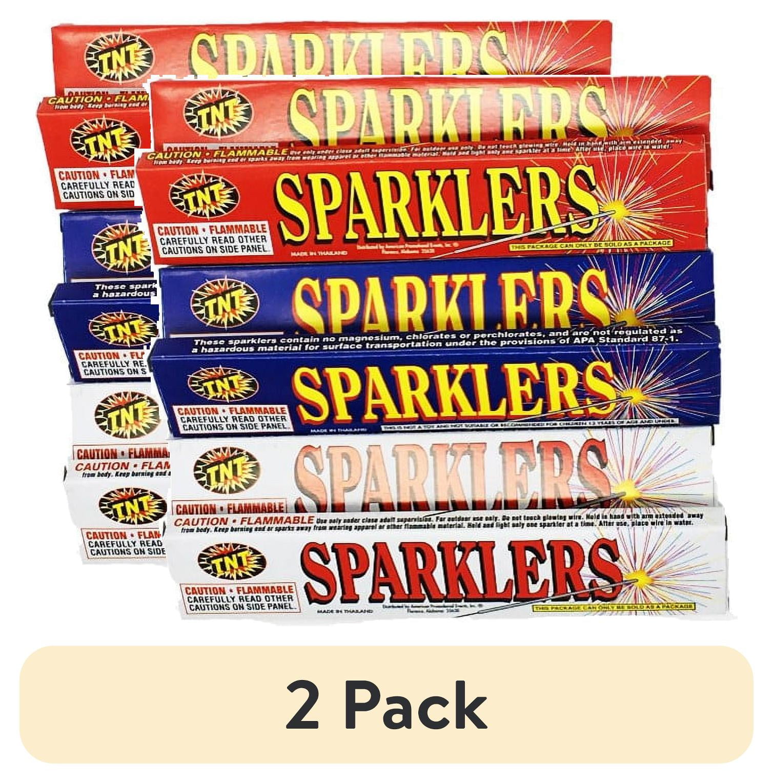 (2 pack) Sparklers, Brand TNT Fireworks, Novelty Gold Sparks, Party
