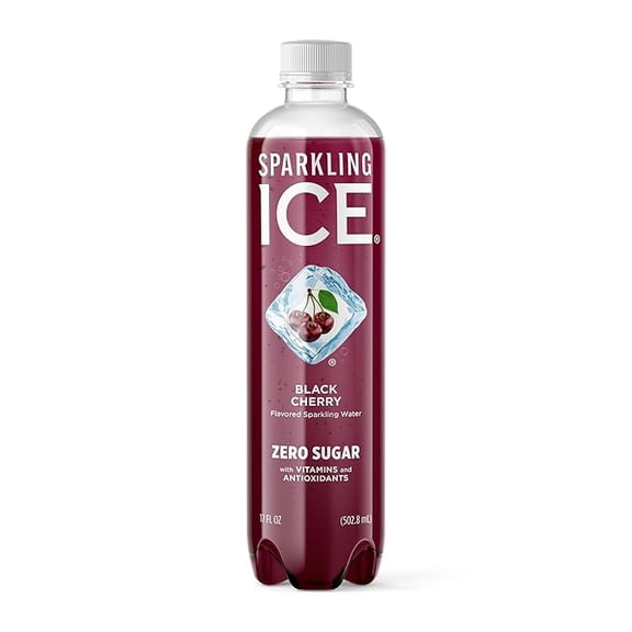 (2 pack) Sparkling Ice, Black Cherry Sparkling Water, Zero Sugar Flavored Water, with Antioxidants and Vitamins, 17 fl oz Bottle