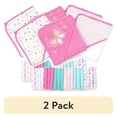 thumbnail image 1 of (2 pack) Spasilk Bath Hooded Towels & Washcloths Set for Babies, 23-Piece Gift Set, Pink Butterfly, 1 of 8