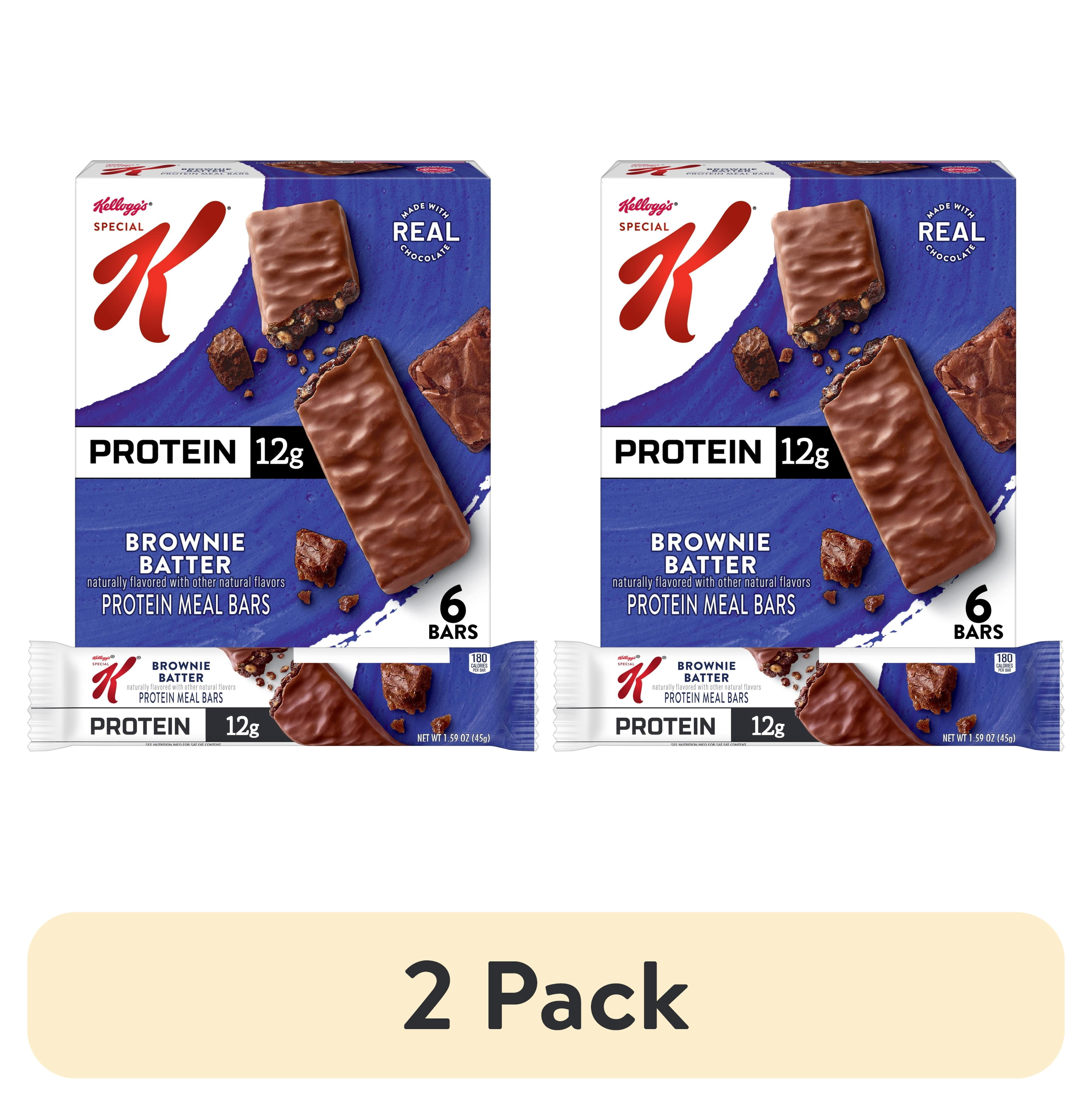 (2 pack) Special K Brownie Batter Chewy Protein Meal Bars, 12g Protein, 9.5 oz, 6 Count