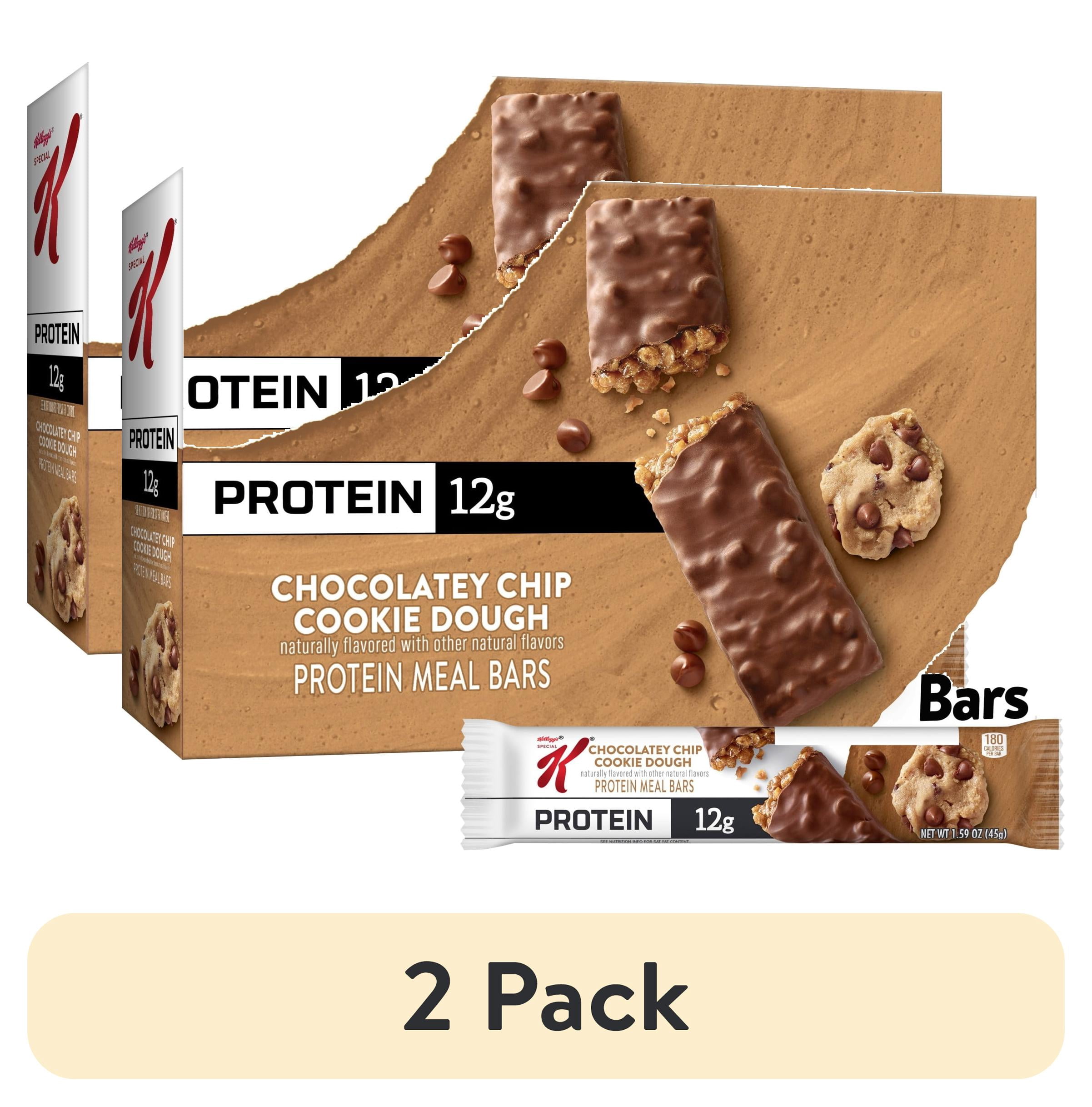 (2 pack) Special K Bar Chocolatey Chip Cookie Dough Chewy Protein Meal Bars, 12g Protein Snacks, 19 oz, 12 Count