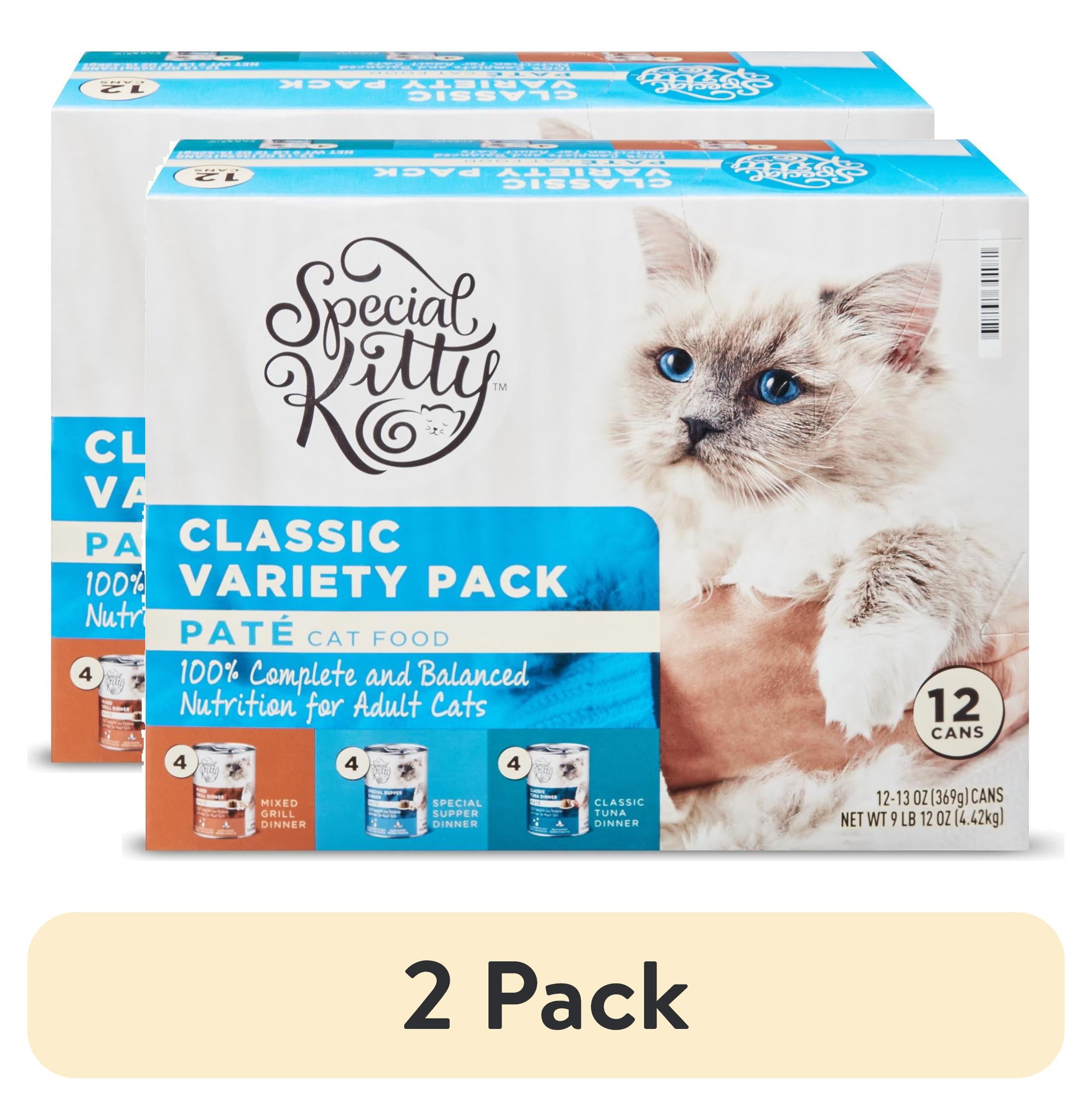 (2 pack) Special Kitty Classic Variety Pack Pate Cat Food, 13 oz Cans (12 Pack)
