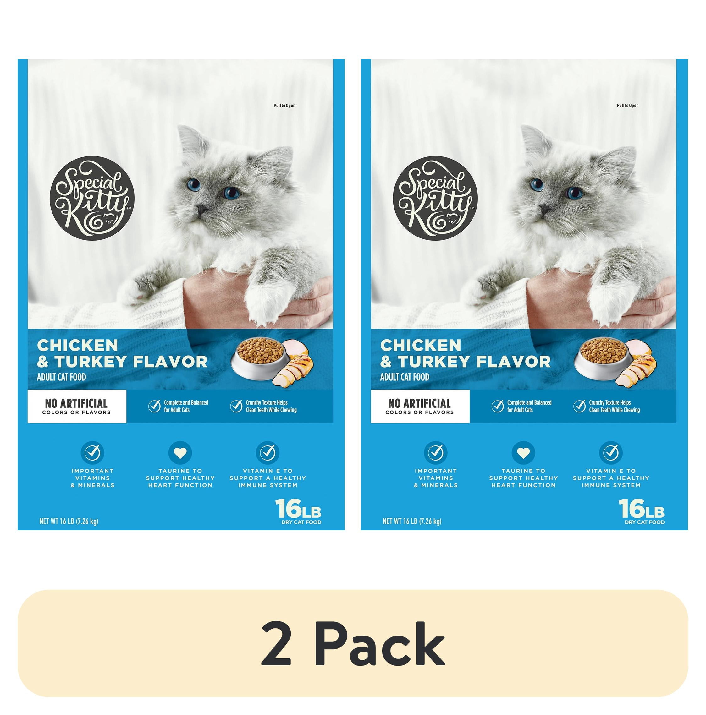 (2 pack) Special Kitty Complete Nutrition Chicken & Turkey Flavor Dry Cat Food, 16 lb Bag