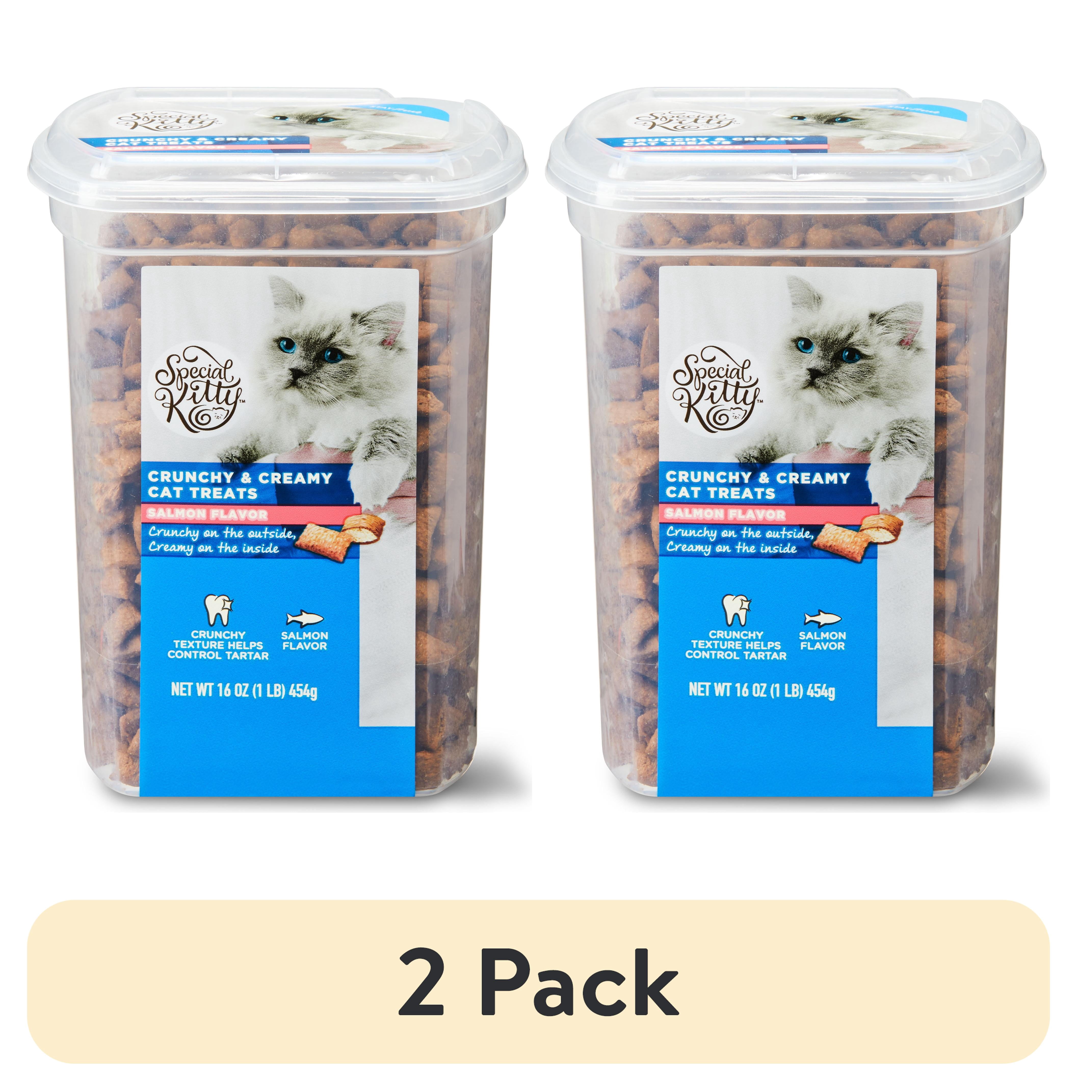 (2 pack) Special Kitty Crunchy & Creamy Cat Treats, Salmon Flavor, 16 oz