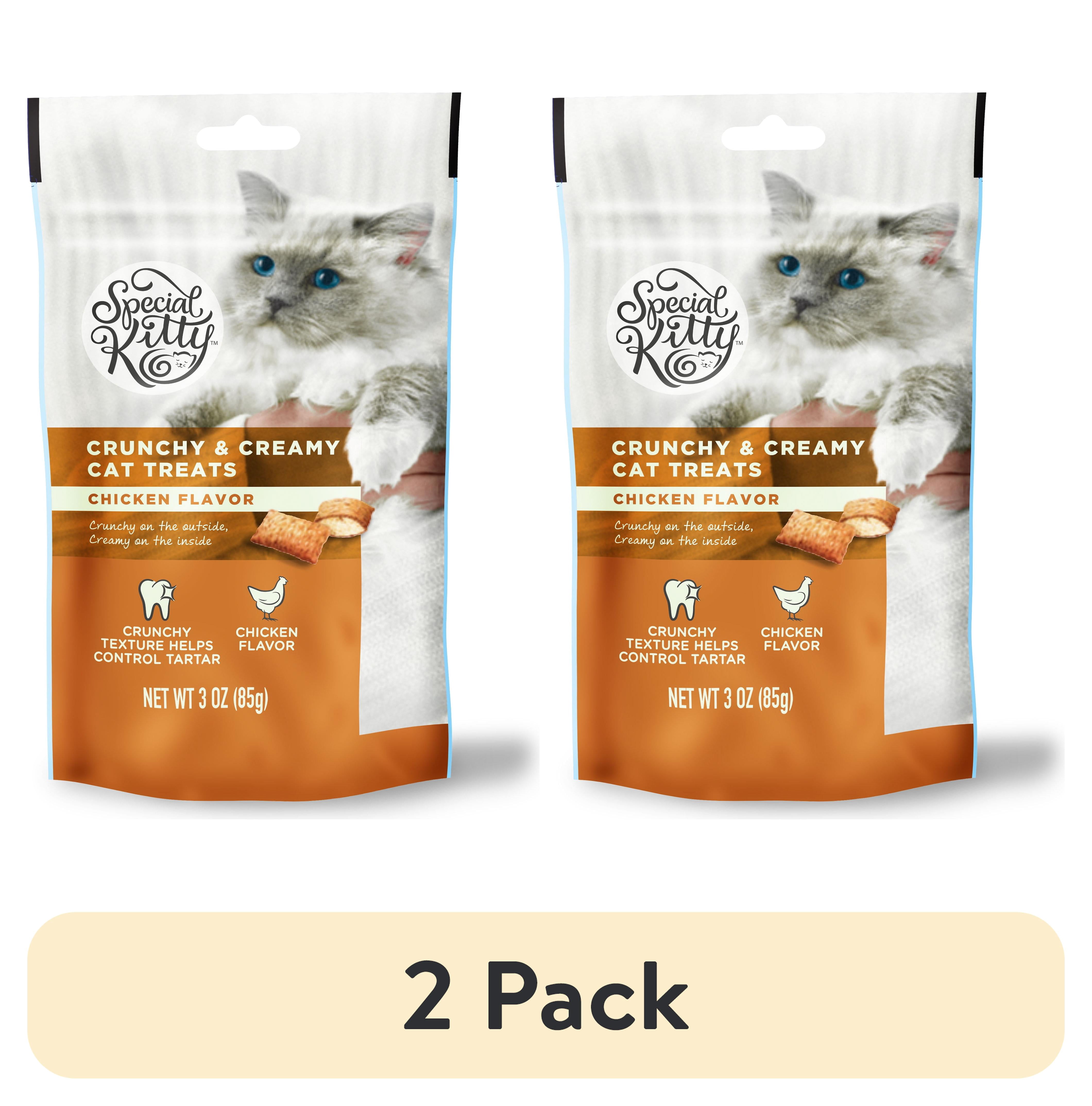 (2 pack) Special Kitty Crunchy and Creamy Cat Treats Chicken Flavor, 3 oz