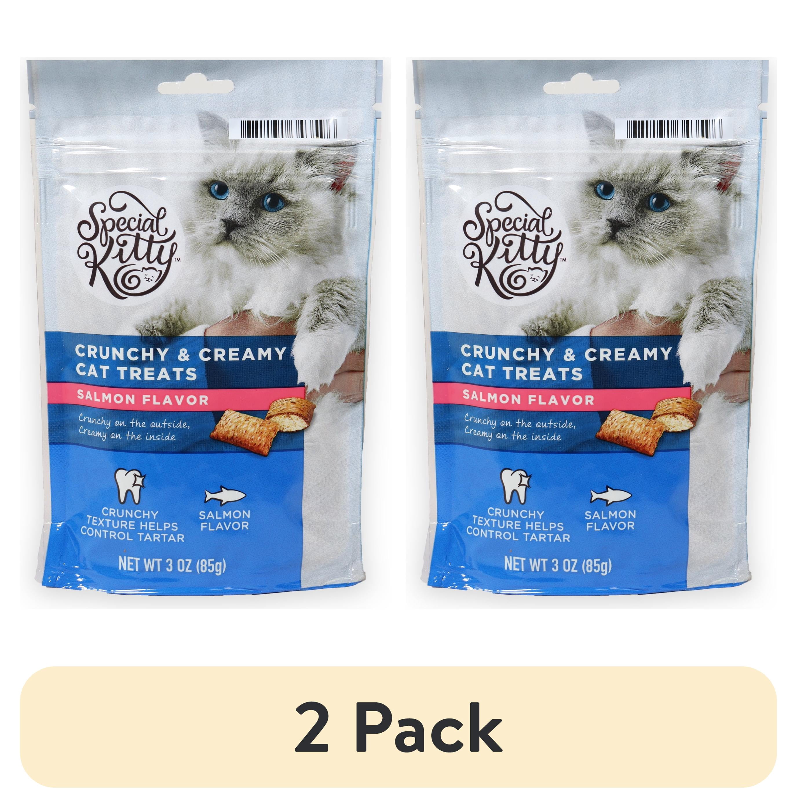 (2 pack) Special Kitty Crunchy and Creamy Cat Treats Salmon Flavor, 3 oz