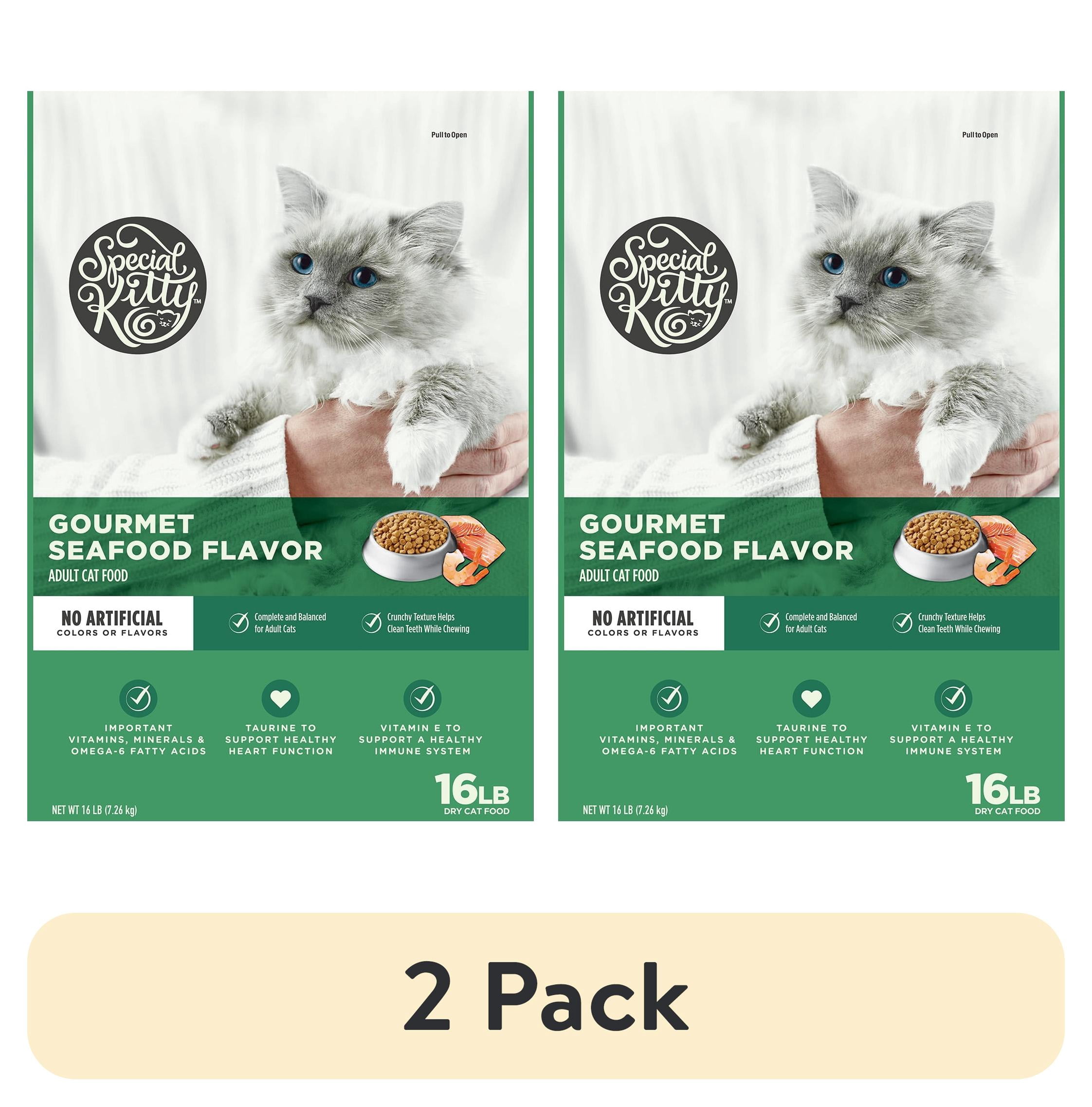 (2 pack) Special Kitty Gourmet Formula Seafood Blend Flavor Dry Cat Food, 16 lb Bag