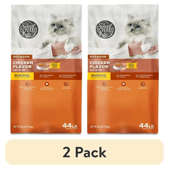 (2 pack) Special Kitty Outdoor Formula Dry Cat Food, 44 lb Bag