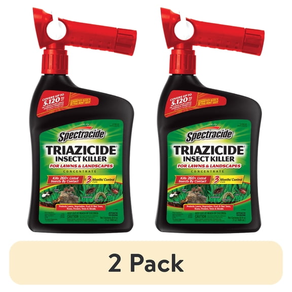 (2 pack) Spectracide Triazicide Insect Killer for Lawns, Ready-to-Spray Concentrate, 32 Ounces
