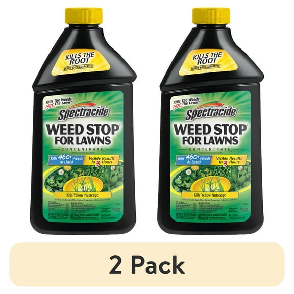 (2 pack) Spectracide Weed Stop for Lawns Concentrate, Kills Listed Broadleaf Weeds, 32 Ounces