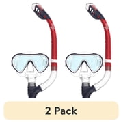 2 pack Speedo Adult Horizon Swim Mask and Snorkel Set with Anti Fog and UV Protection, Ages 12+