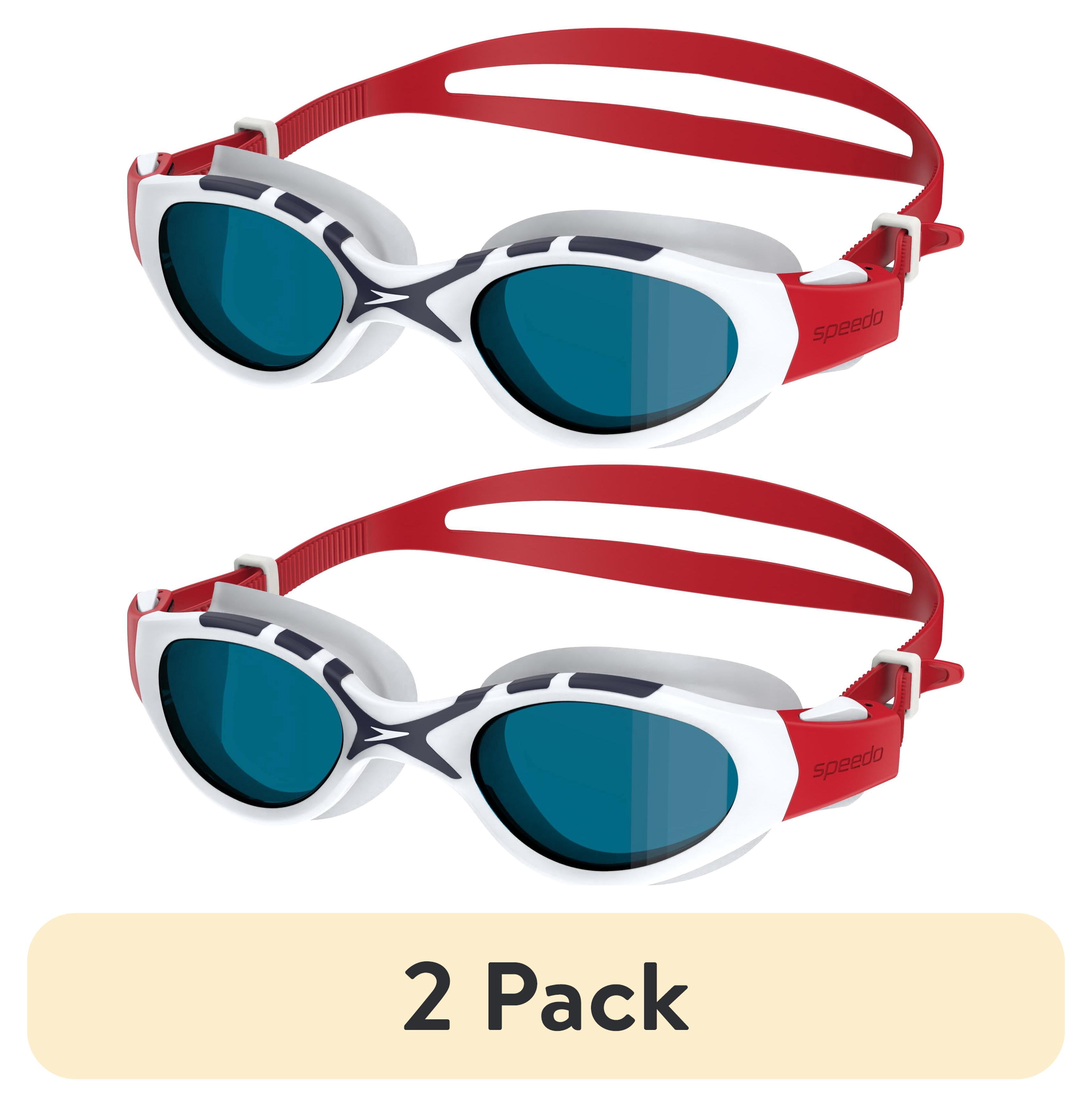 (2 pack) Speedo Adult Seabreeze Swim Goggle, Soft Fit with Anti‑Fog and UV Protection, Ages 12+