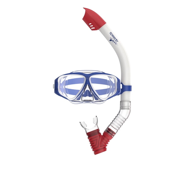 (2 pack) Speedo Junior Riptide Swim Mask and Snorkel Set with Anti‑Fog and UV Protection, Ages 6–12
