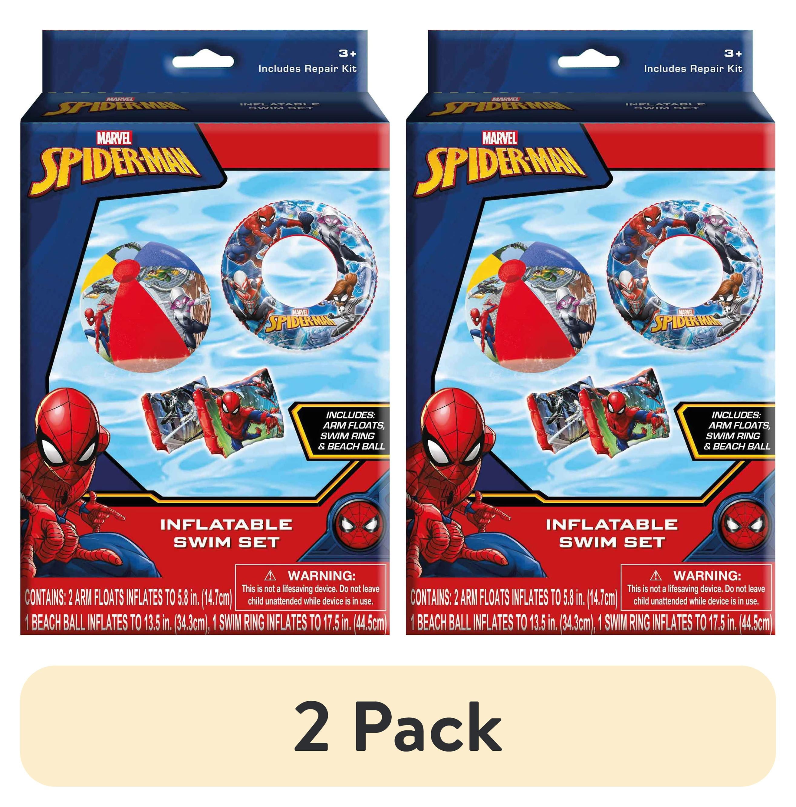(2 pack) Spiderman Inflatable Pool Toys Swin Set, for Ages 3+