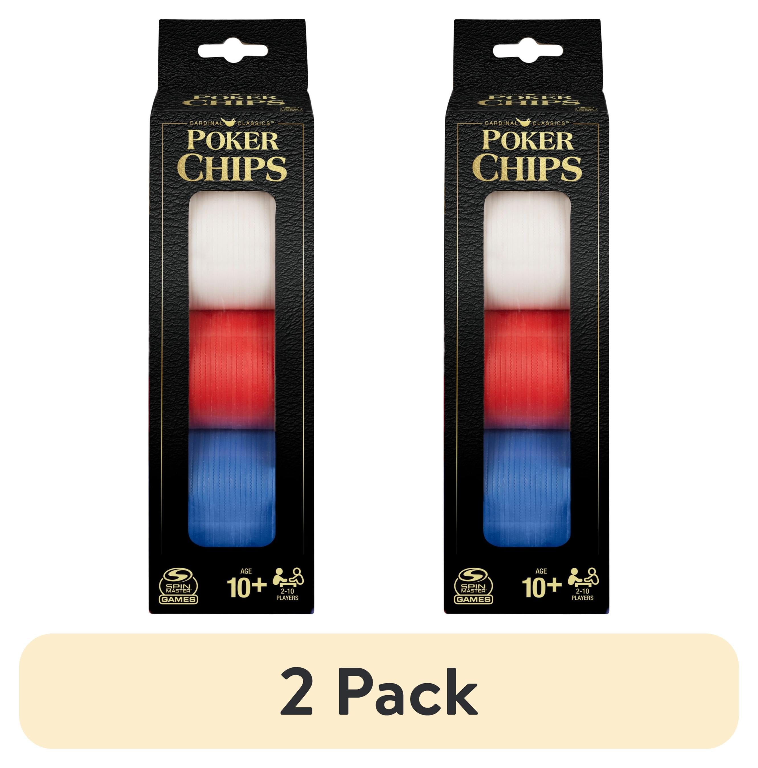 (2 pack) Spin Master Games, Plastic Poker Chips Set for Ages 8 and up (100 Piece Count)