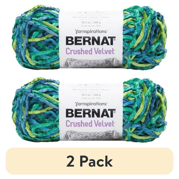 (2 pack) Spinrite 161016-16013 Bernat Crushed Velvet Yarn, Tropical Green