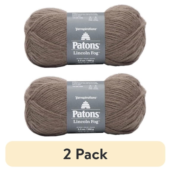 (2 pack) Spinrite 244712-12006 Bark Yarn Lincoln Fog