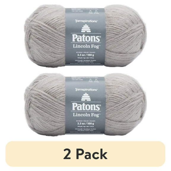 (2 pack) Spinrite 244712-12007 Silver Yarn Lincoln Fog