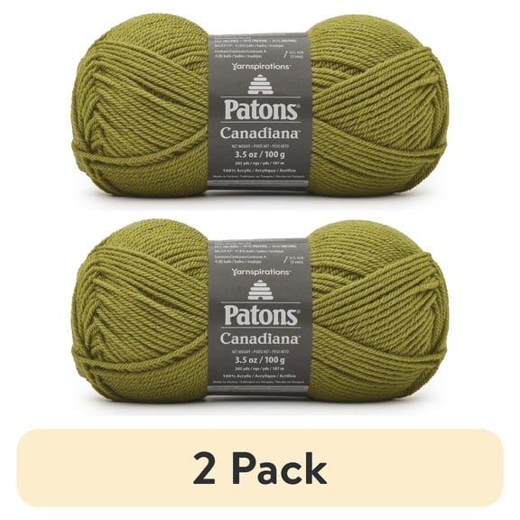 (2 pack) Spinrite Patons Canadiana Yarn - Solids-Spring Green