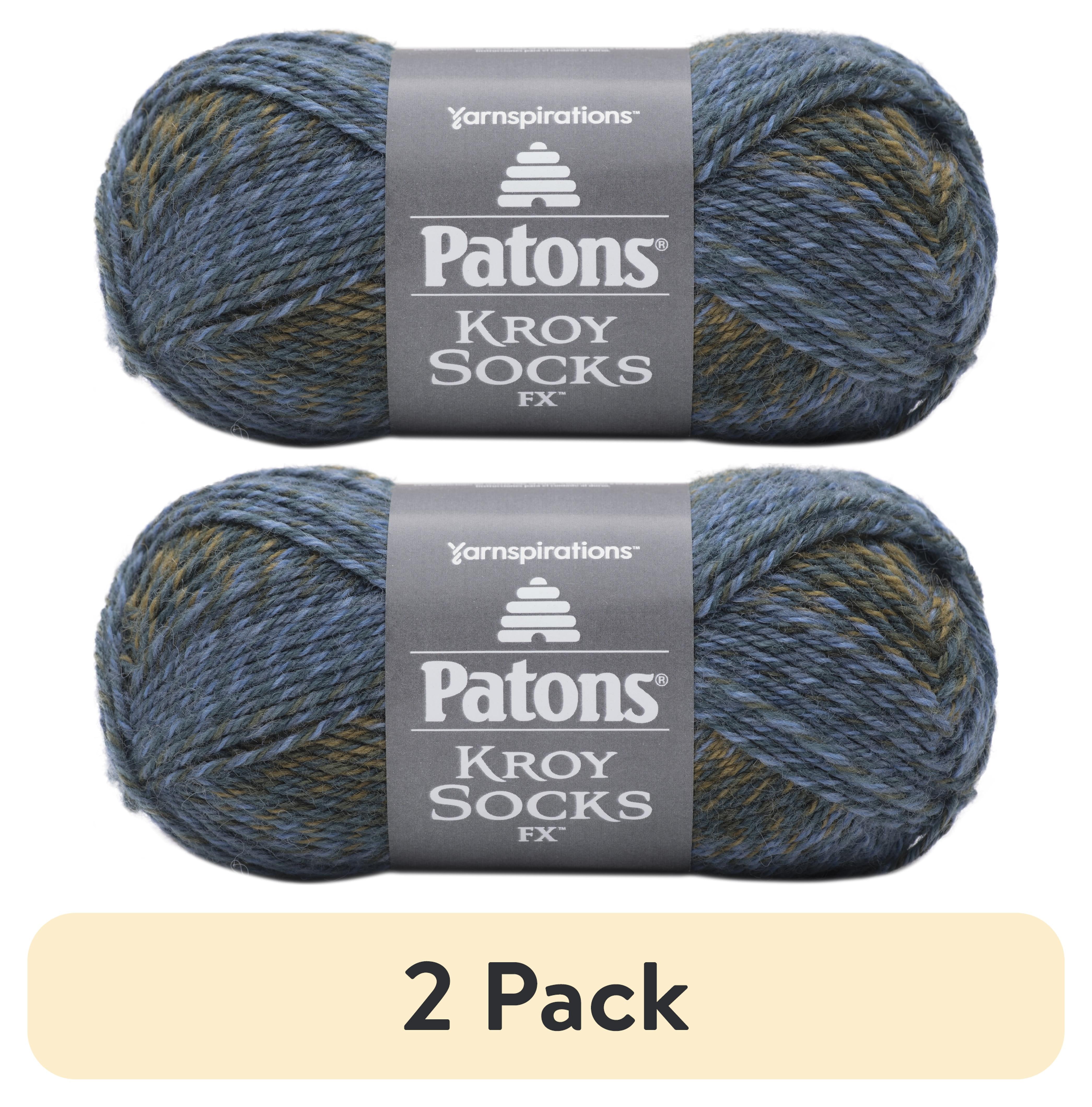 Patons Kroy Socks FX Yarn - 'Deep Sea' Color, 75% Wool / 25% Nylon, 166 Yards, Weight 1 (Fingering)