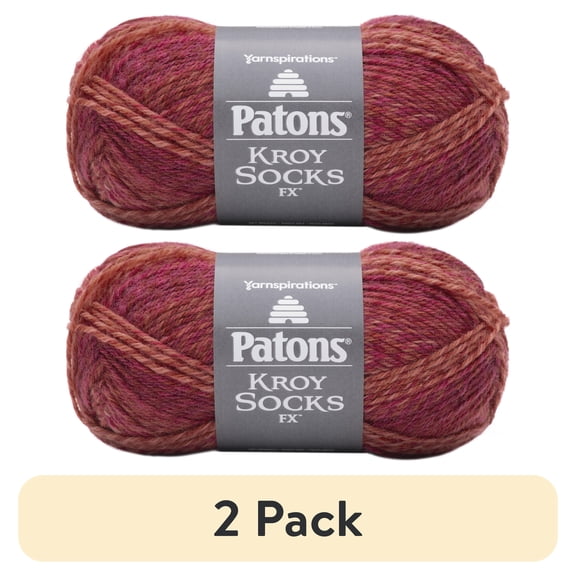 (2 pack) Spinrite Patons Kroy Socks FX Yarn-Geranium