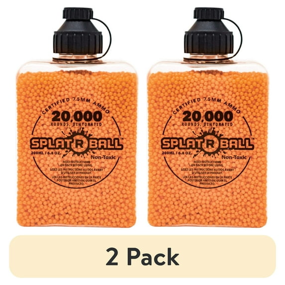 (2 pack) SplatRBall Orange Ammunition 20K Rounds 7.5 mm Bottle