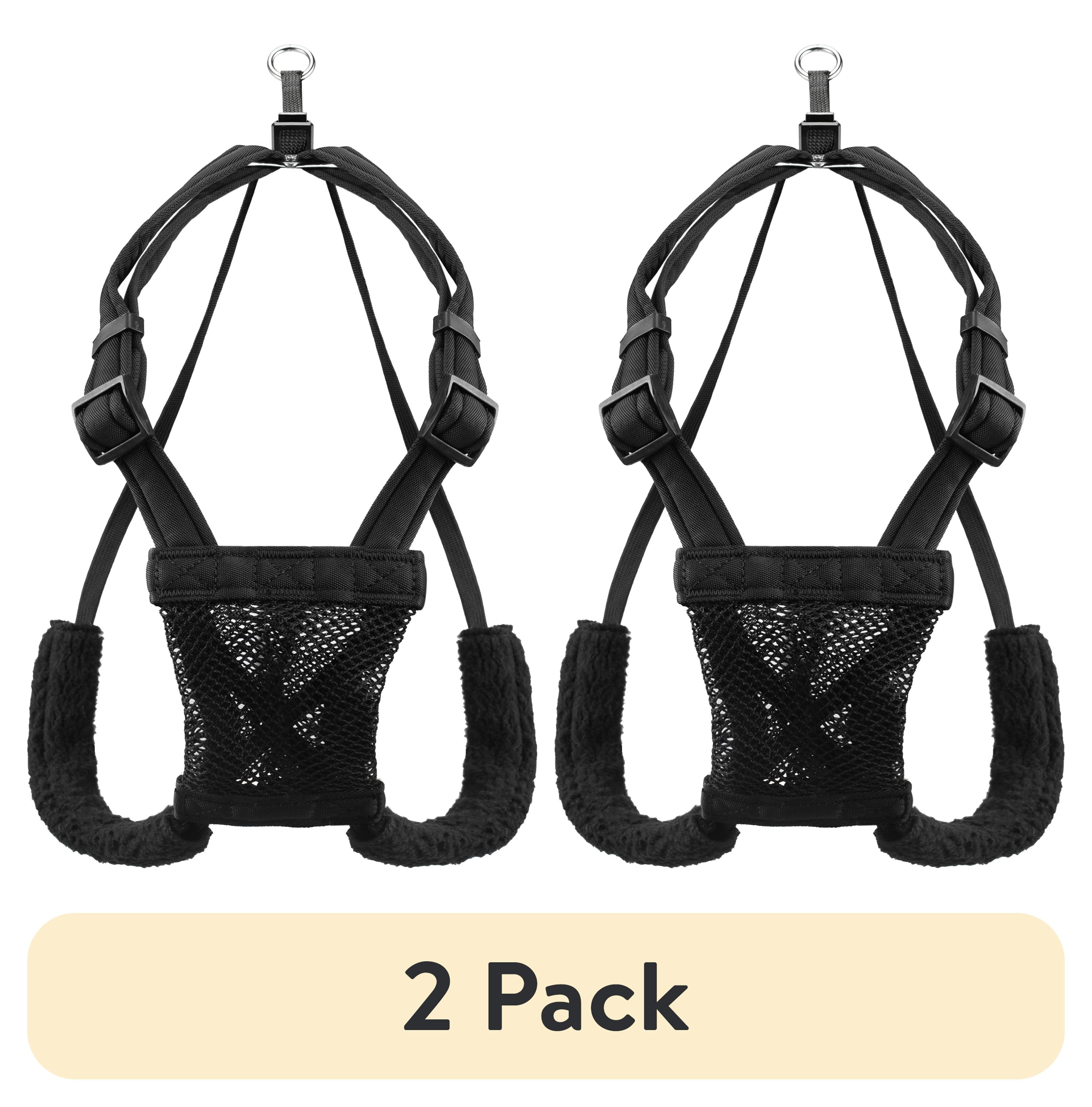 (2 pack) Yuppie Puppy Nylon Mesh Non-Pulling Dog Harness, Black, M (14" to 20" Chest Size)