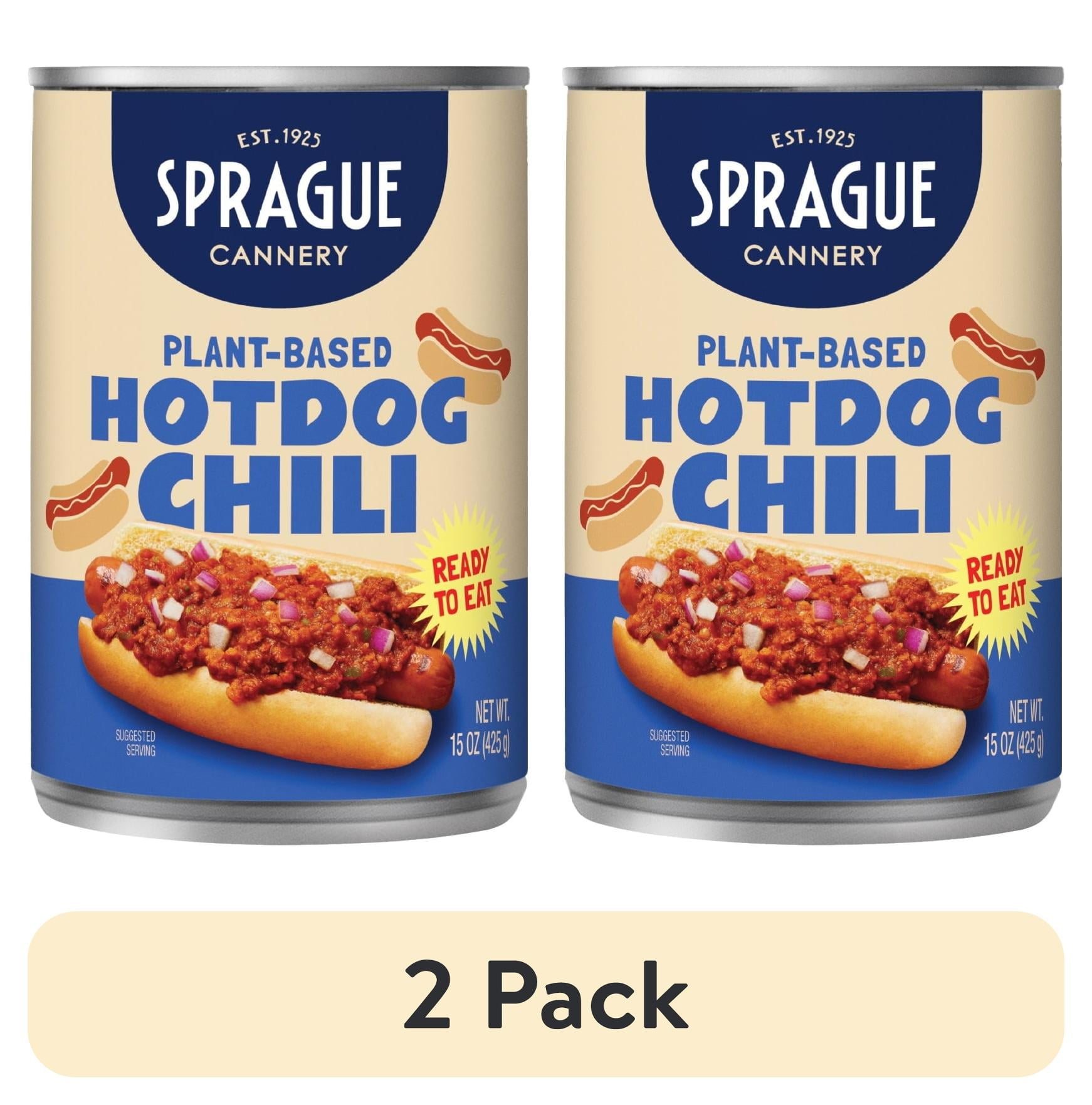 2 pack) Sprague Foods Brand - Vegan Hot Dog Chili Sauce