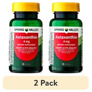 (2 pack) Spring Valley Astaxanthin Dietary Supplement Softgels for Heart and Eye Health, 4 mg, 30 Count