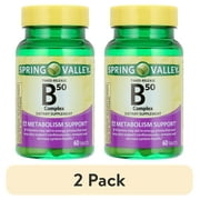 (2 pack) Spring Valley B-50 Complex Dietary Supplement Timed-Release Tablets for Metabolism Support, 60 Count