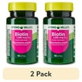 thumbnail interactive-video image 1 of (2 pack) Spring Valley Biotin Dietary Supplement Softgels for Hair/Skin/Nails Health, 1,000 mcg, 150 Count, 1 of 14
