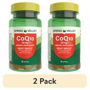 (2 pack) Spring Valley CoQ10 Dietary Supplement Softgels for Heart Health, 50 mg, 30 Count
