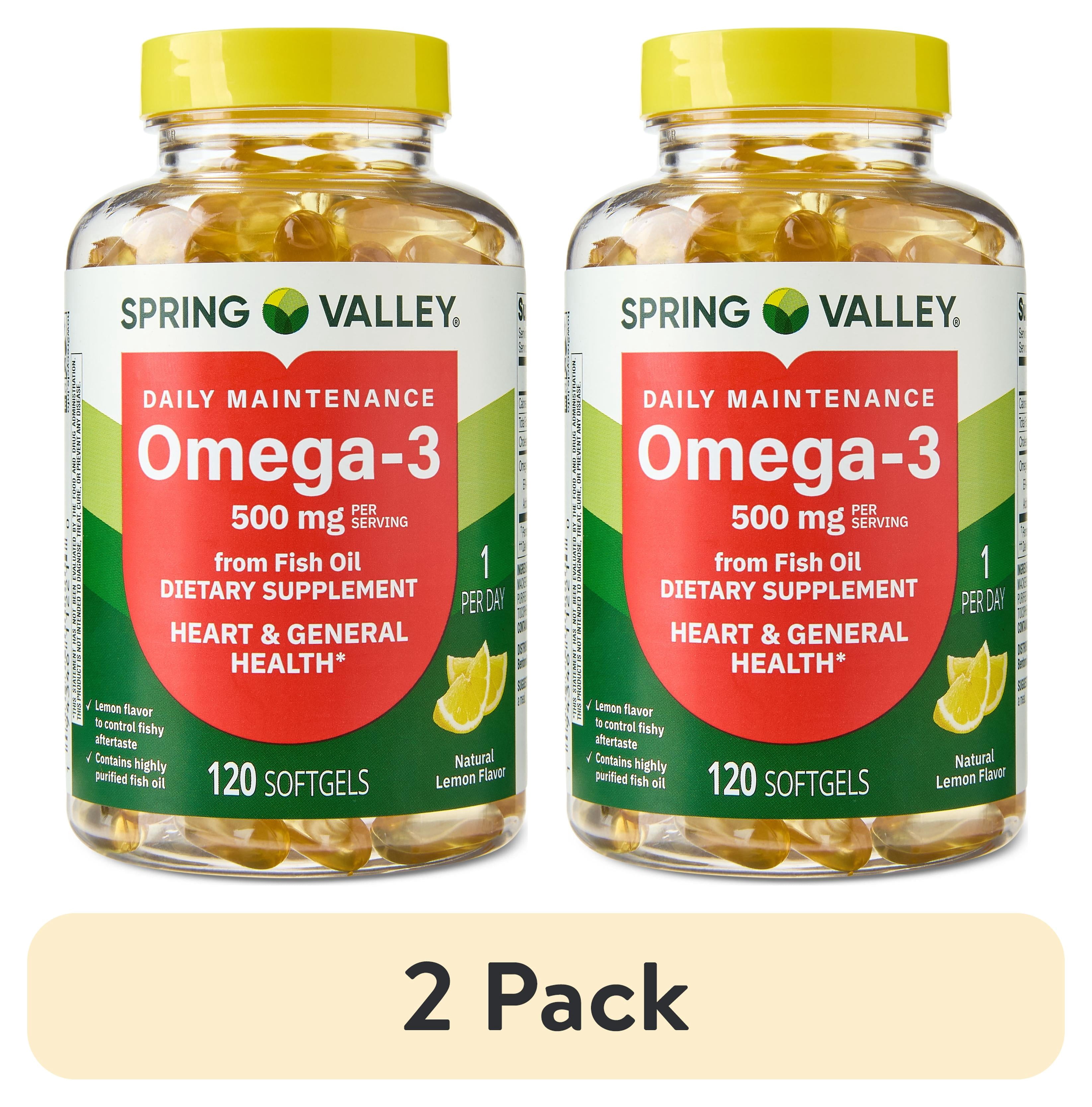 (2 pack) SV Daily Maintenance Omega-3 500mg from fish oil, 120 Softgels