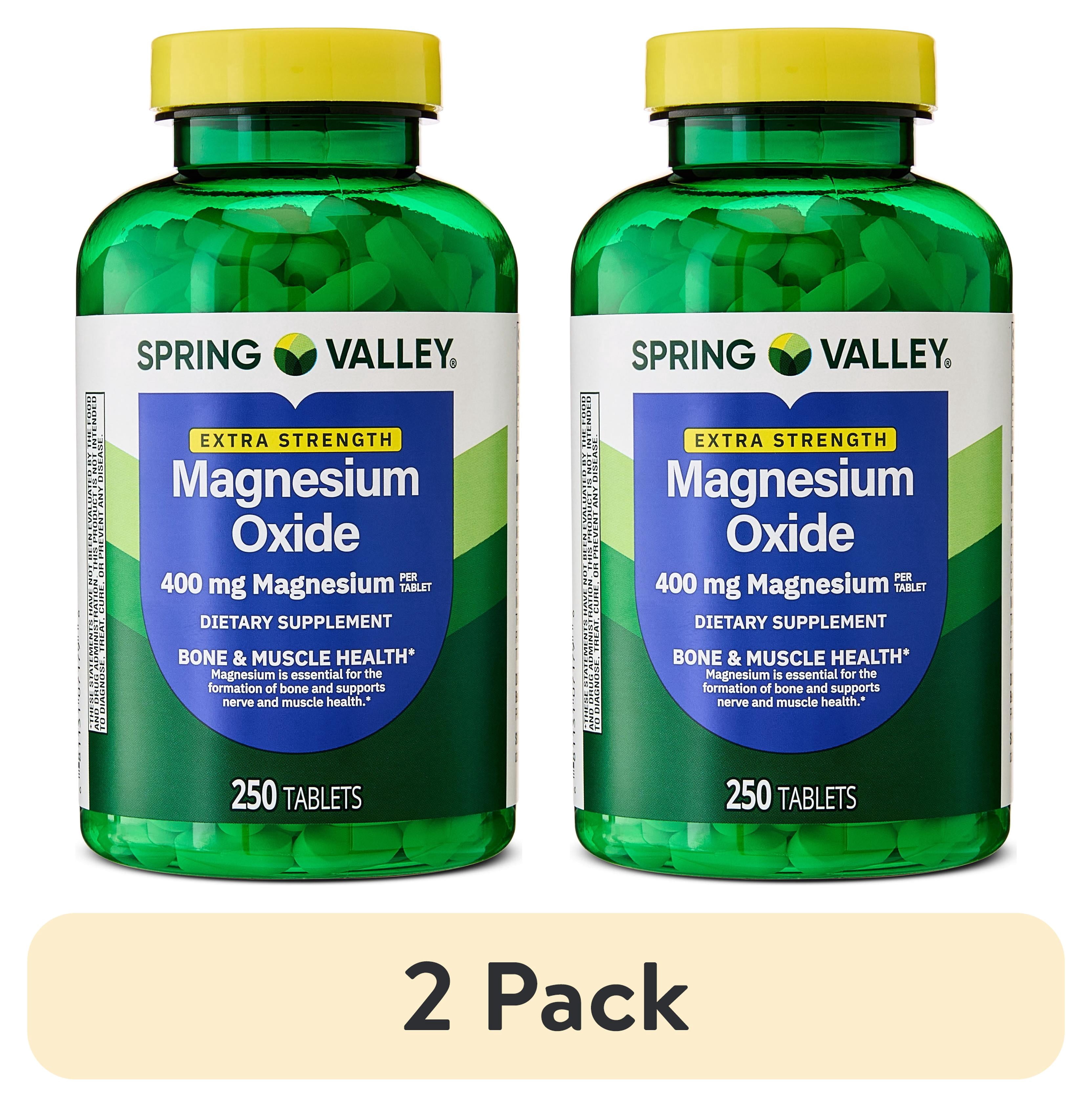 (2 pack) Spring Valley Magnesium Dietary Supplement Tablets for Bone and Muscle Health, 400 mg, 250 Count