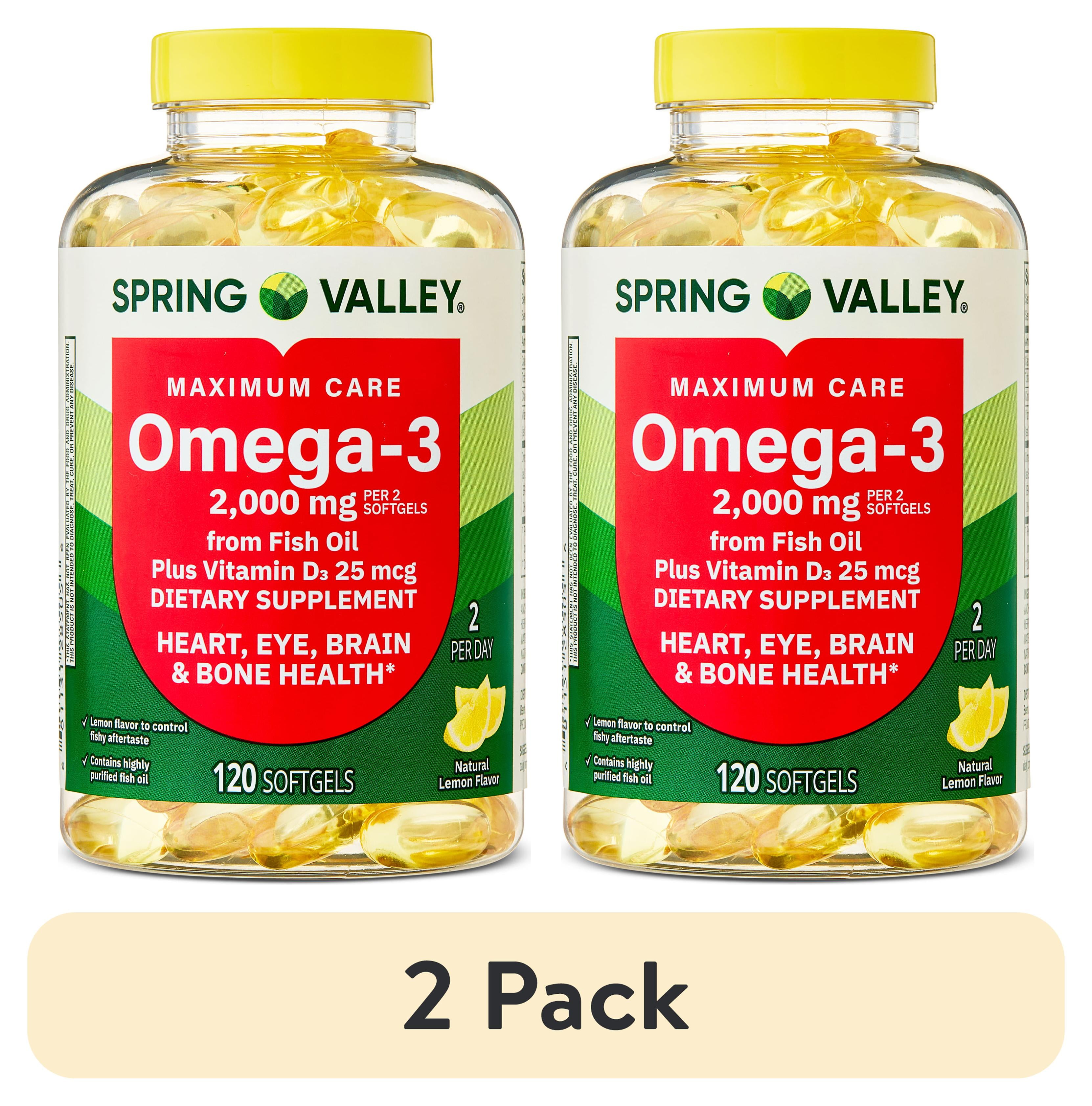 2 pack) Spring Valley Maximum Care Omega-3 from Fish Oil
