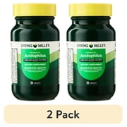 2 pack Spring Valley Probiotic Acidophilus Caplets for Digestive Health, 1 Billion Active Cultures, 30 Count