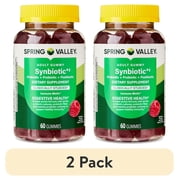 2 pack Spring Valley Synbiotic Vegetarian Gummies for Digestive Health, Raspberry Flavor, 60 Count