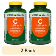 2 pack Spring Valley Vitamin C with Rose Hips Dietary Supplement Tablets, 1000 mg, 250 Count