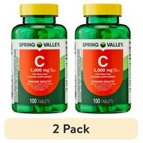 (2 pack) Spring Valley Vitamin С with Rose Hips Dietary Supplement Tablets for Immune Health, 1000 mg, 100 Count